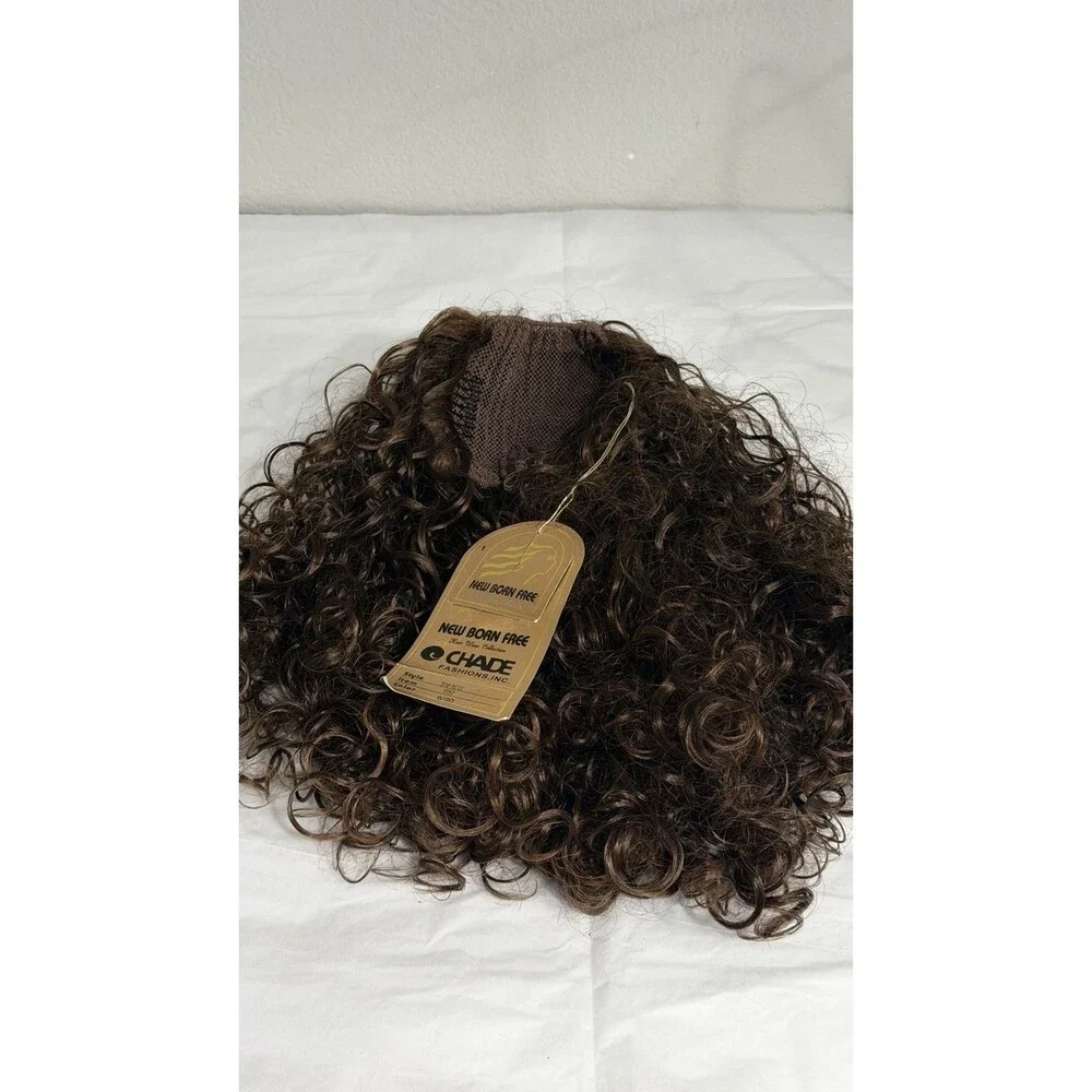 New Born Free Hair Topper Curly Brown 6/30 Synthetic Hair Piece PC13